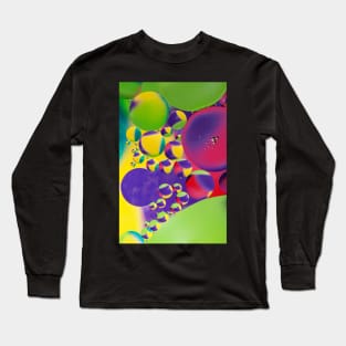 Colorful close up of oil drops in water Long Sleeve T-Shirt